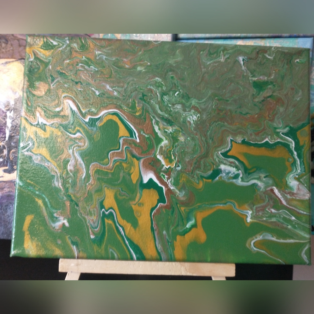 'EARTH VIBRATIONS' Original Acrylic Painting 2023, DESIGNS BY SANDY 9"x12" - Picture 7 of 15
